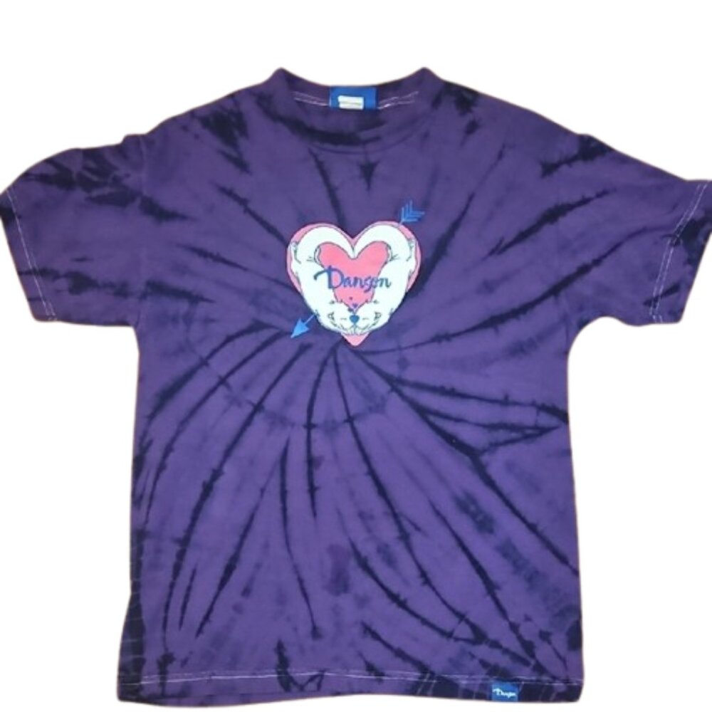 Danson Purple Tie-Dye Otter Heart Graphic Tee - Picture 2 of 7